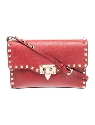 Pre-owned Valentino Garavani Rockstud Crossbody Bag In Red