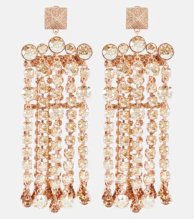 Valentino Garavani Rockstud Crystal-embellished Earrings In Gold