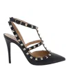 Valentino Studded Leather Decollete Pumps In Black