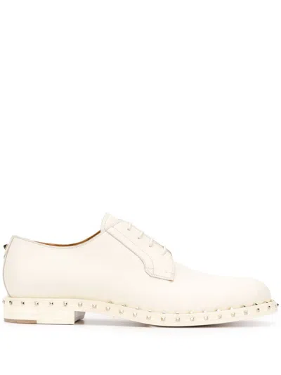 Valentino Garavani Rockstud Derby Shoes In Neutrals