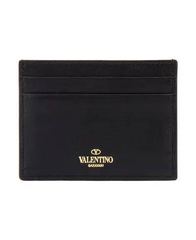 Valentino Garavani Rockstud Detail Cardholder In Black