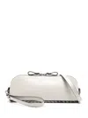 Valentino Rockstud-detail Leather Clutch Bag In Grey