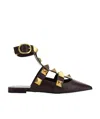 Valentino Rockstud Detail Pointed Toe Pumps In Black