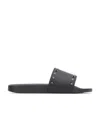 Valentino Rockstud Rubber Slide In Black