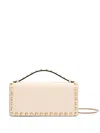 Valentino Rockstud-detailed Clutch Bag In Neutrals