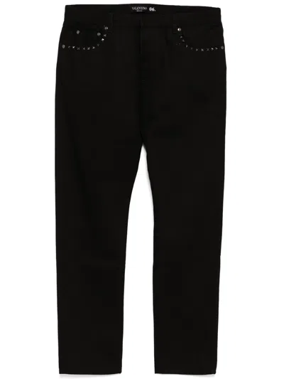 Valentino Rockstud Detailing Denim In Black