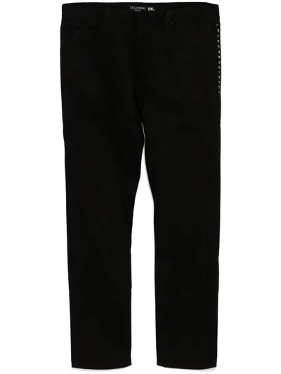 Valentino Rockstud Detailing Denim In Black