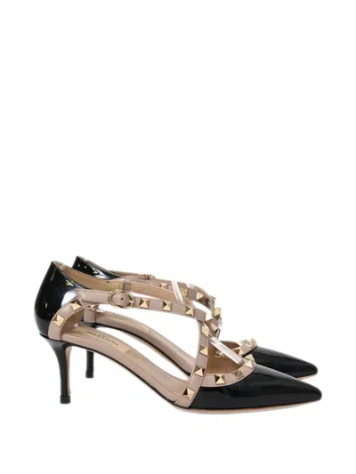 Pre-owned Valentino Garavani Rockstud D'orsay Pumps In Black