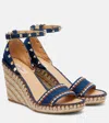Valentino Rockstud 105 Denim Wedge Sandal