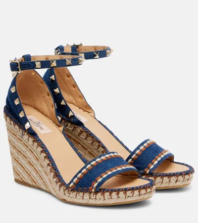 Valentino Garavani Rockstud Double 105 Espadrille Wedges