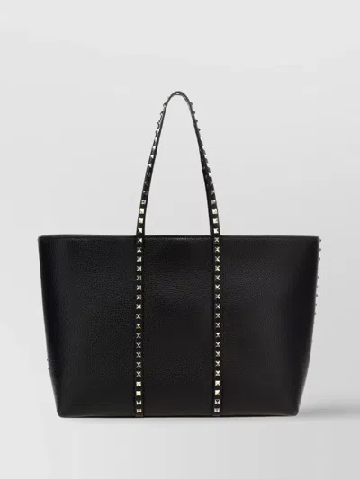 VALENTINO GARAVANI ROCKSTUD DOUBLE HANDLE STUDDED TOTE BAG