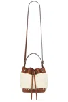 Valentino Rockstud Drawstring Bag In Naturale & Selleria