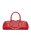Valentino Rockstud East-west Leather Tote Bag In Red