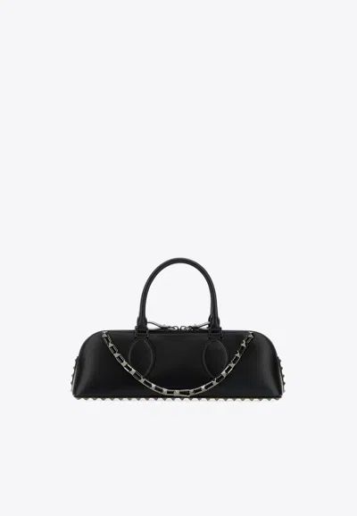 Valentino Garavani Rockstud East-west Top Handle Bag In Black
