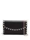 Valentino Rockstud Mini Grainy Leather Wallet On Chain