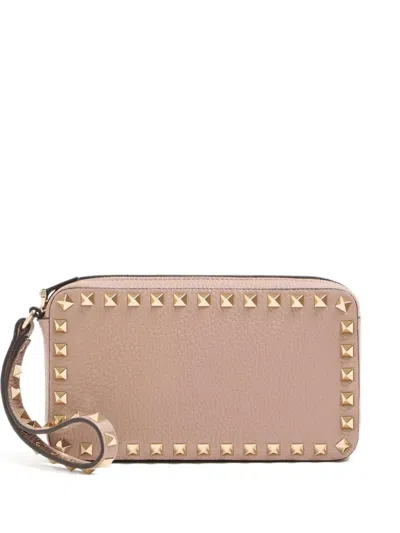 Valentino Garavani Rockstud-embellished Clutch Bag In Pink