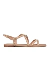 Valentino Garavani Calfskin Rockstud Sandal With Straps Woman Rose Cannelle 41
