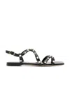 Valentino Rockstud Leather Sandal In Multi