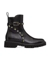Valentino Rockstud 40mm Leather Ankle Boots In Black