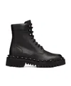 Valentino Studded Calfskin Chunky Sole Ankle Boots In Black