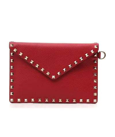 Valentino Garavani Rockstud-embellished Leather Mini Bag In Red