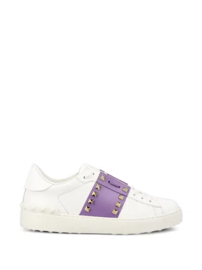 Valentino Garavani Valentino Garavani Rockstud Untitled Lace-up Sneakers In White