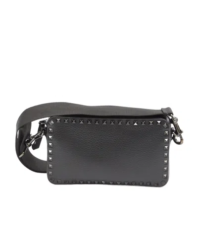 Valentino Garavani Rockstud-embellished Messenger Bag In Black