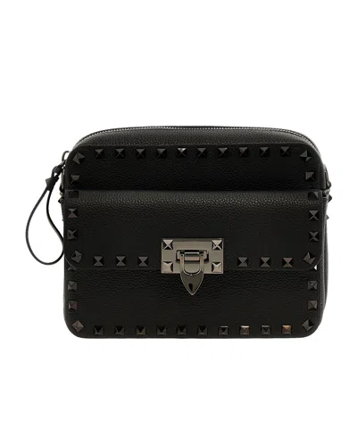 Valentino Garavani Rockstud-embellished Messenger Bag In Black