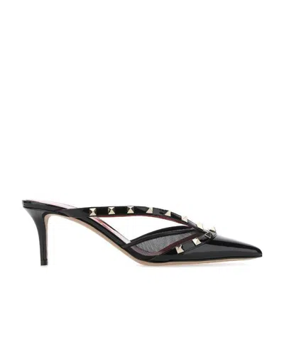 Valentino Garavani Rockstud-embellished Mules In Red