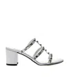Valentino Rockstud 60 Sandals In Mirror Leather In White