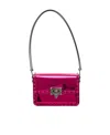 Valentino Rockstud-embellished Patent Leather Shoulder Bag In Multicolor