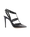 Valentino Garavani Rockstud Ankle Strap Pump With Tonal Studs 100 Mm Woman Black 41.5 In Black