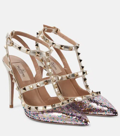 Valentino Garavani Rockstud Embellished Pumps In Multicoloured