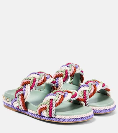 Valentino Garavani Colour-block Braided-strap Sandals In Multicolor