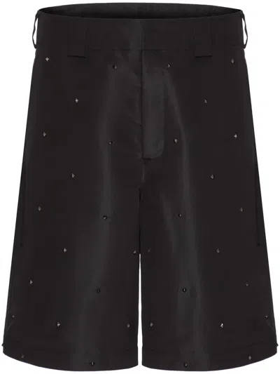Valentino Rockstud-embellished Shorts In Black
