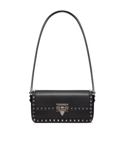 Valentino Garavani Rockstud-embellished Shoulder Bag In Black