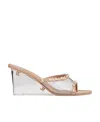 Valentino Rockstud-embellished Wedge Mules In White