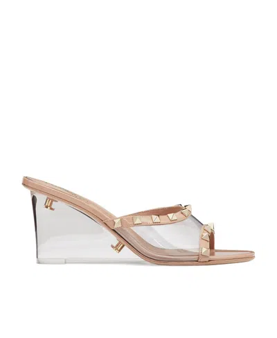 Valentino Garavani Rockstud-embellished Wedge Mules In White