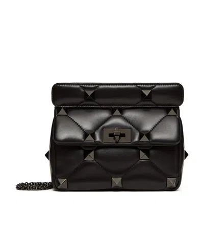 Valentino Garavani Rockstud-embellishment Diamond-quilt Tote Bag In Black