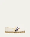 Valentino Country Leather Espadrilles In Ivory / Naturale / Blu