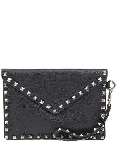 Valentino Garavani Valentino Rockstud Envelope Clutch (authentic Pre-loved) In Pink