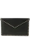 Valentino Dnu Inv  Rockstud Grainy Leather Pouch In Black
