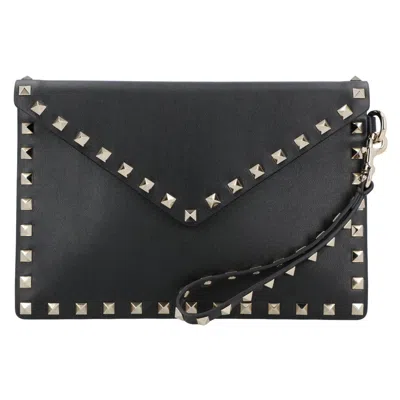 Valentino Garavani Valentino Rockstud Envelope Clutch In Black
