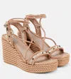 Valentino Rockstud Espadrille Sandals In Brown