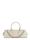 Valentino Rockstud E/w Leather Handbag In White
