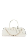 Valentino Rockstud E/w Leather Handbag In White
