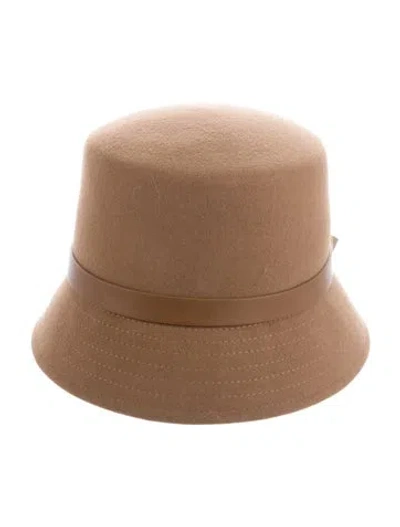 Pre-owned Valentino Garavani Rockstud Felt Hat W/tags In Brown
