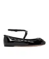 Valentino Garavani Rockstud Bow Detailed Ballerina Shoes In Black