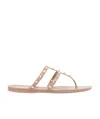 Valentino Sandalo Infradito Rockstud In Brown