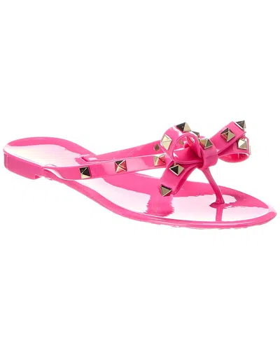 Valentino Garavani Valentino Rockstud Flat Sandal In Pink
